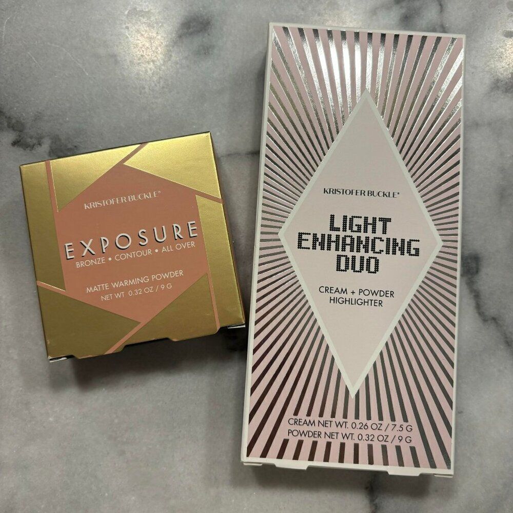 Kristofer Buckle Light Enhancing Duo Highlighter and Exposure Powder Lot of 2